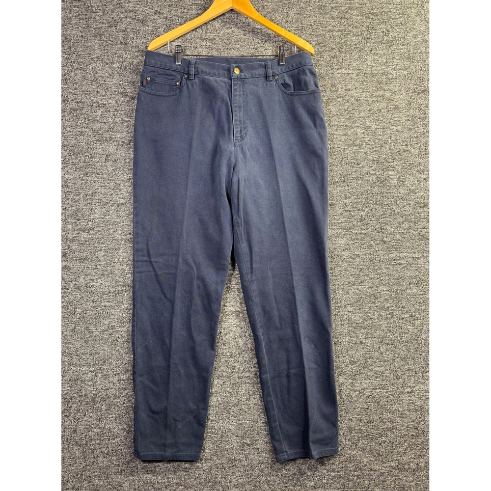 Lauren Jeans Co Ralph Lauren Navy Blue Straight Leg High Rise Pants Size 16